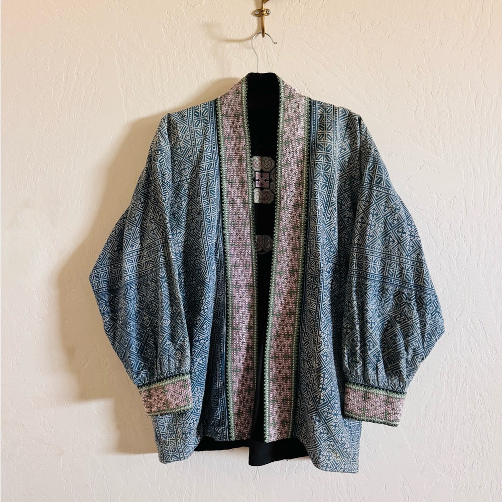 Handmade Cotton Batik Patchwork Reversible Coat Large Thailand Women's Jacket